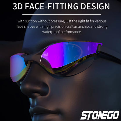Professional Anti-Fog Swim Goggles with HD Wide-Angle Lens, Comfortable Fit, Adjustable Nose Bridge, Stylish Design