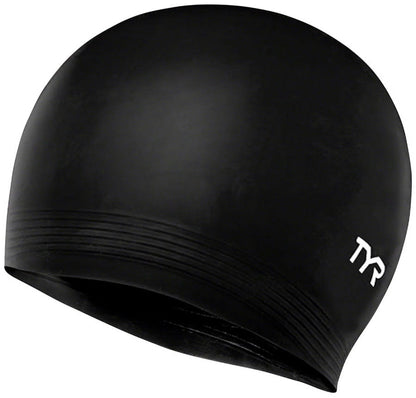 (3 Pack)  Adult Fit Latex Swim Cap - Black